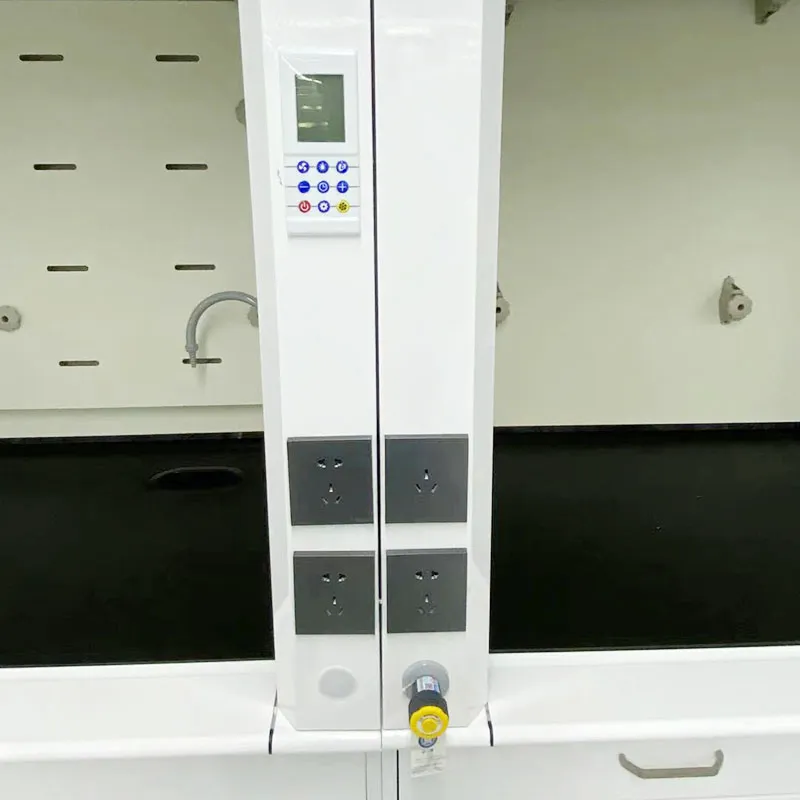 chemical laboratory full steel exhaust fume hood installed in a controlled environment with cleanroom partition walls and clean room ceiling panel systems