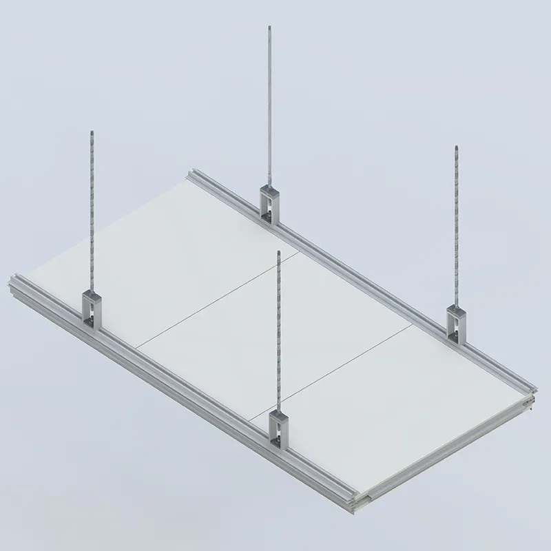 Concealed bar ceiling installed in a biopharma cleanroom with integrated lighting and sensors